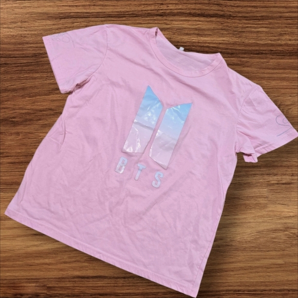 BTS Pink Graphic Tee Shirt - Picture 1 of 6